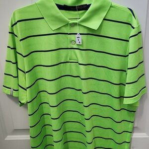 Polo by Ralph Lauren Lime Green and Navy Striped Polo Shirt